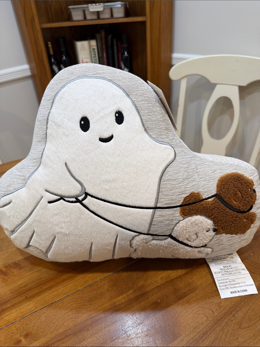 NWT. Isaac Mizrahi, Ghost Walking Puppies, decorative, plush pillow.